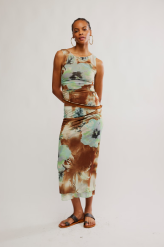 Free People Printed Ash Knit Top