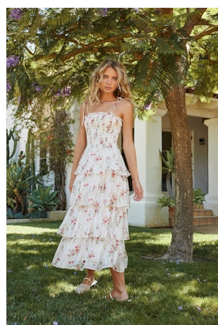 Lucy Paris Olive Tiered Dress