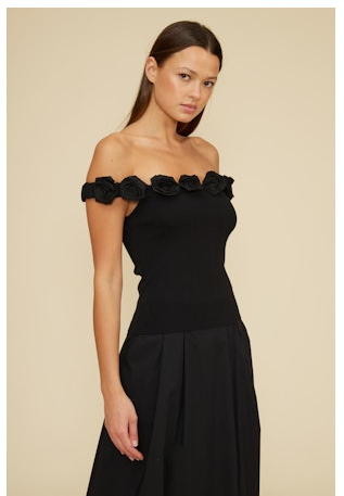 Lucy Paris Kamila Floral Detail Off The Shoulder Top