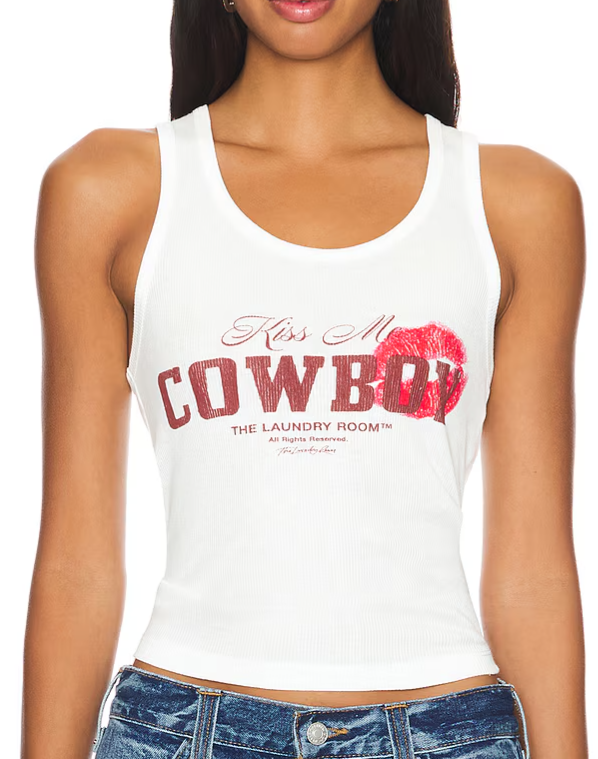 The Laundry Room Kiss Me Cowboy Rib Tank