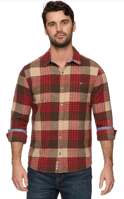Flag & Anthem Lansing Long Sleeve Herringbone Flannel Shirt