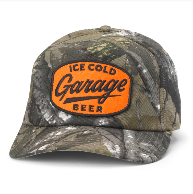 American Needle Camo Roscoe Garage Beer Hat
