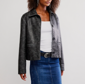 Free People Hera Vegan Leather Jacket