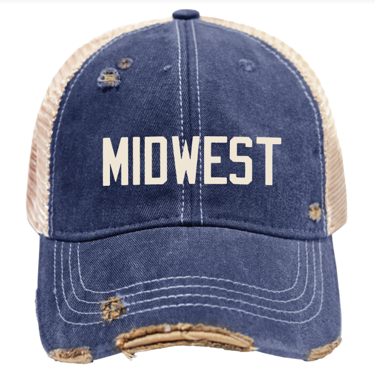 Retro Brand Distressed Vintage Tea Washed Midwest Hat