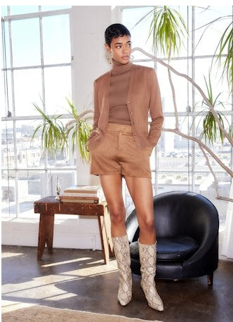 Fifteen Twenty Faux Suede Modern Shorts