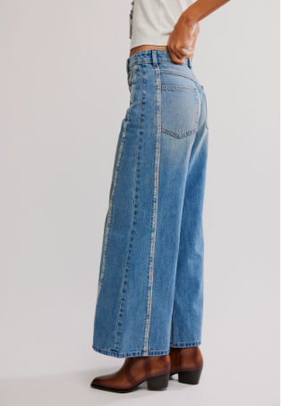 Free People On The Edge Wide Leg Jean