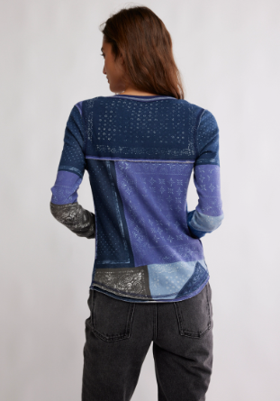 Free People Indie Printed Cuff Henley