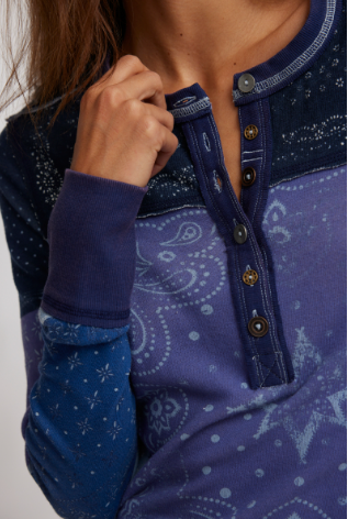 Free People Indie Printed Cuff Henley