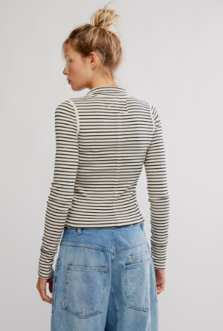 Free People Lake Henley Stripe Tee