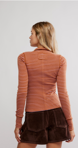 Free People Lake Henley Stripe Tee