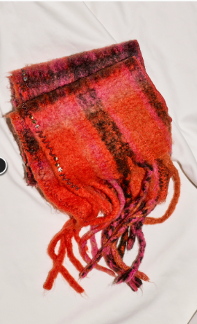 Free People Highland Plaid Skinny Scarf