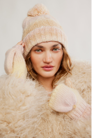 Free People Rainbow Run Hat and Glove Set