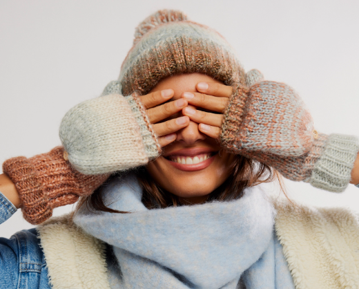 Free People Rainbow Run Hat and Glove Set