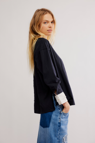 Free people Gianna Twofer Collar Shirt