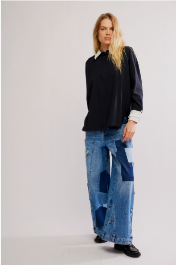 Free people Gianna Twofer Collar Shirt