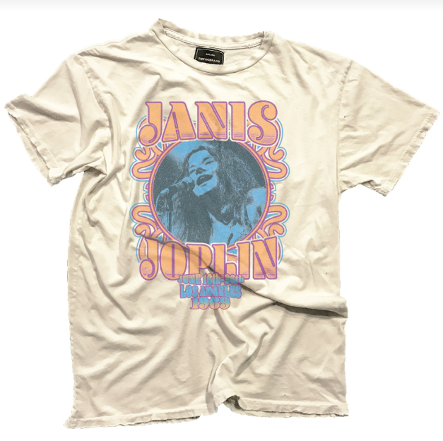 Retro Brand Janis Joplin Graphic Black Label Tee