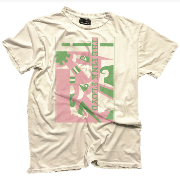 Retro Brand Pink Floyd Green and Pink Graphic Black Label Tee