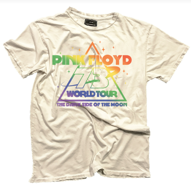 Retro Brand Pink Floyd Graphic Rainbow Black Label Tee