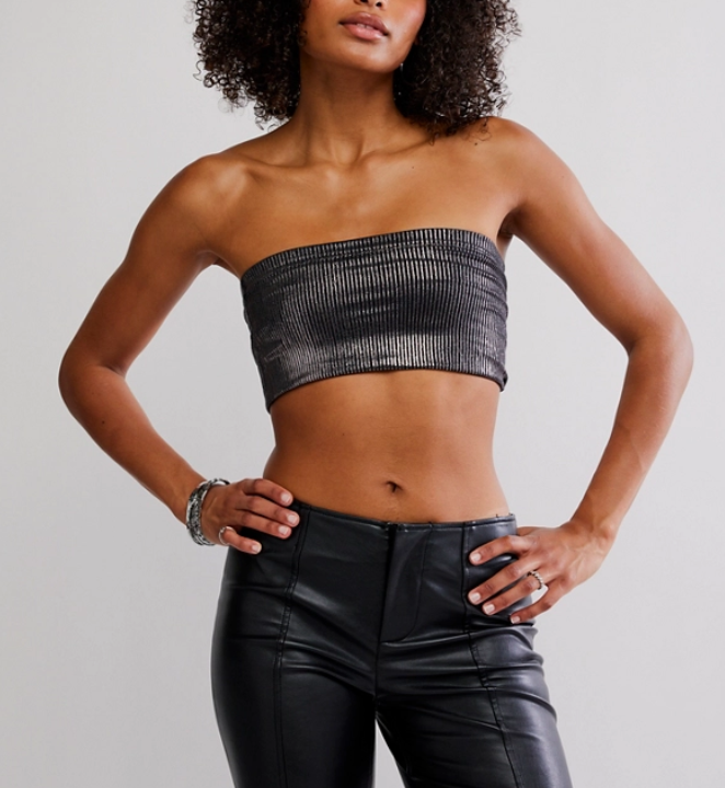 Free People Amelia Foil Bandeau Top