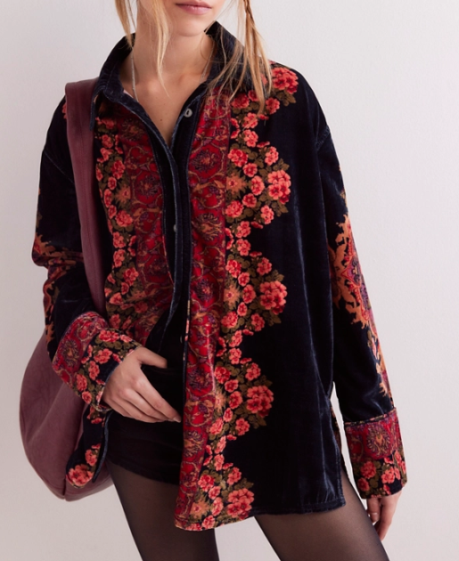 Free People One Night Velvet Top