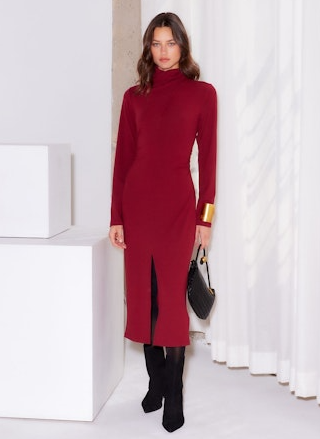 Fifteen Twenty Tasha Turtleneck Midi Dress