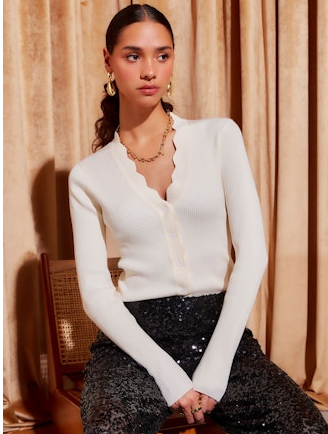 Fifteen Twenty Bliss Scallop Edge Cardigan