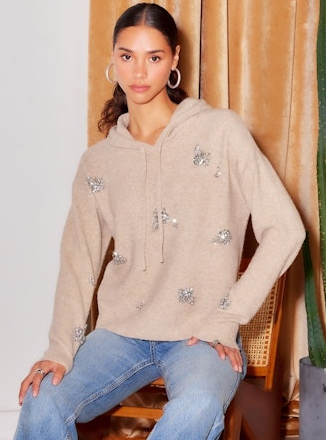 Fifteen Twenty Krystal Embellished Hoodie