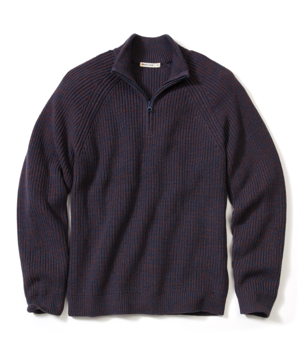 Marine Layer Inverness Marl Quarter Zip Sweater