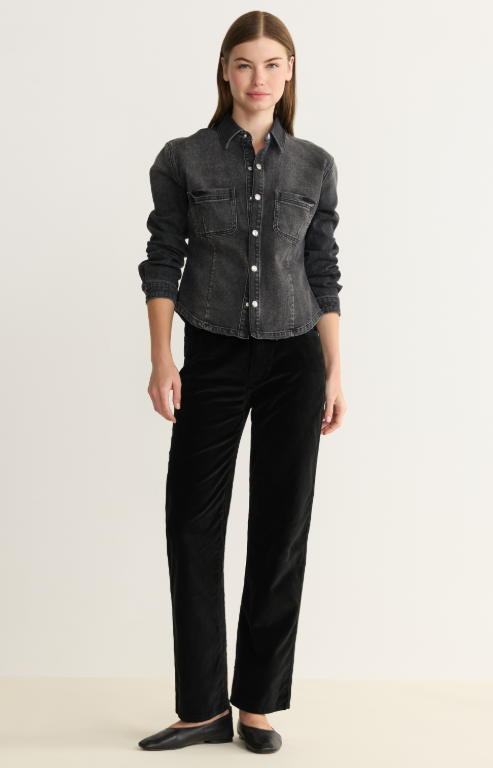 Warp + Weft Sat Velvet 90's Straight Pant