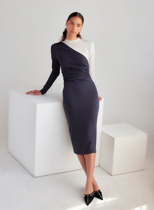 Fifteen Twenty Shirred Colorblock Dress