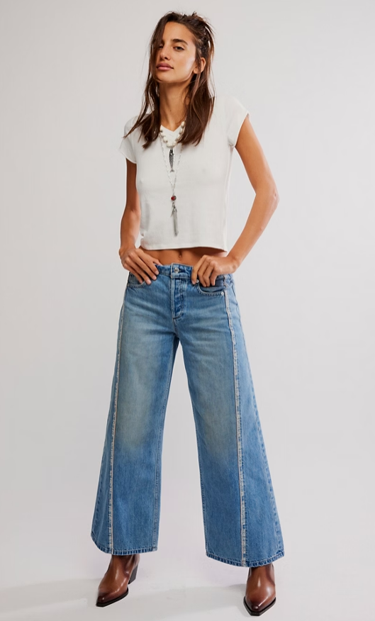 Free People On The Edge Wide Leg Jean