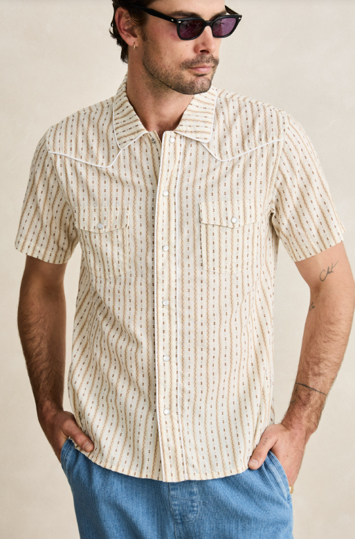Rhythm Lone Pine Stripe Short Sleeve Shirt