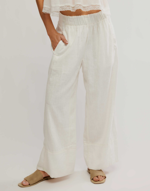 Free People Days End Linen Pull on Pant