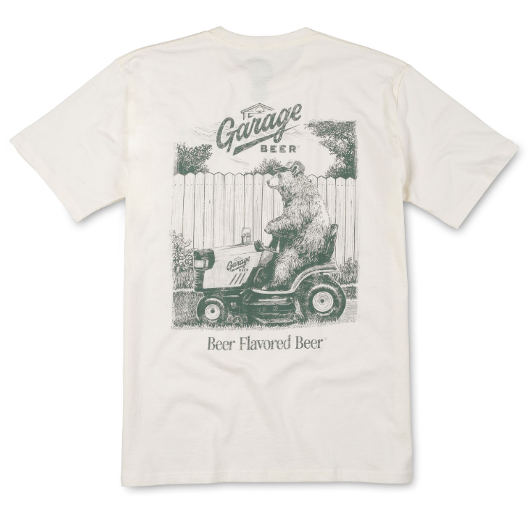 American Needle Red Label Garage Beer Lawn Mower Tee
