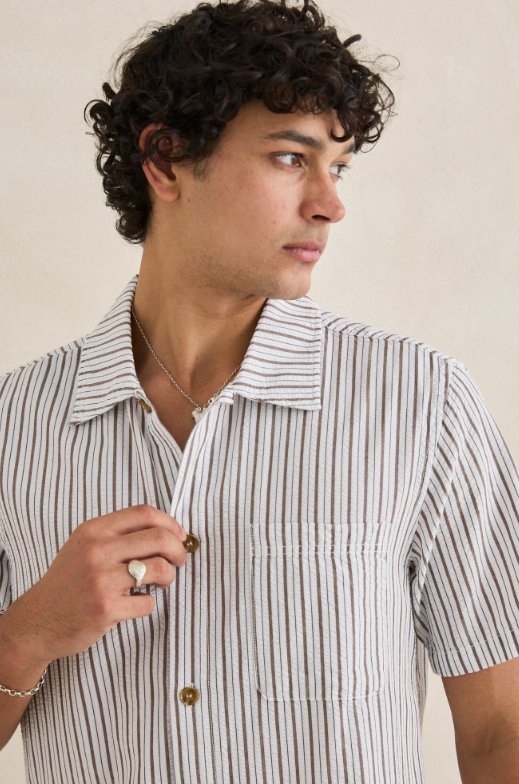 Rhythm Seersucker Stripe Short Sleeve Shirt