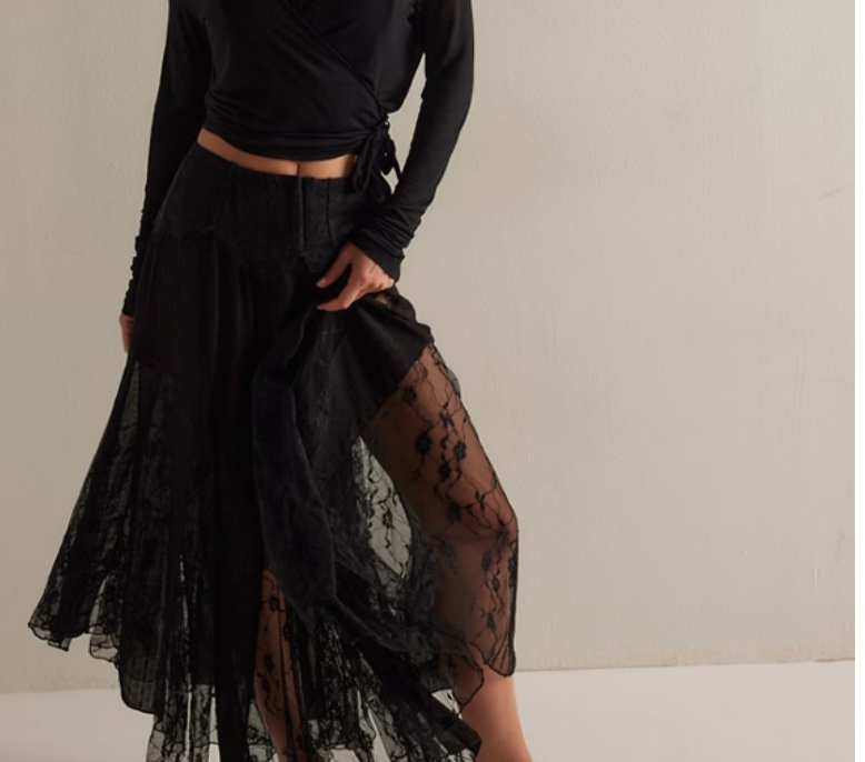 Free People Nice to Meet You 1/2 Slip Skirt