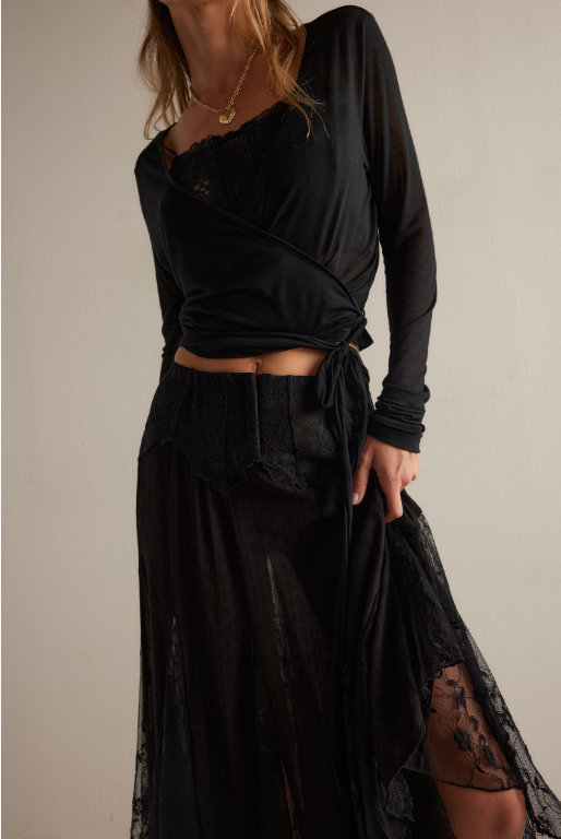 Free People Nice to Meet You 1/2 Slip Skirt