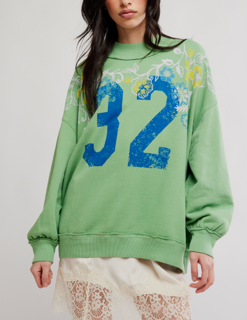 Free People Palm Spring Turtle Graphic Crewneck