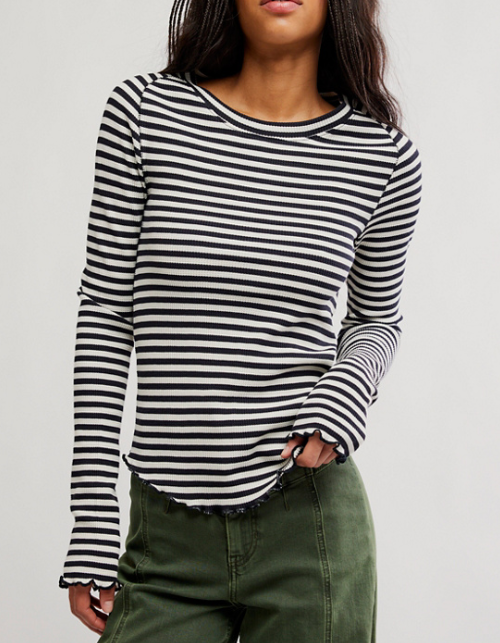 Free People Easy Does It Striped Tee