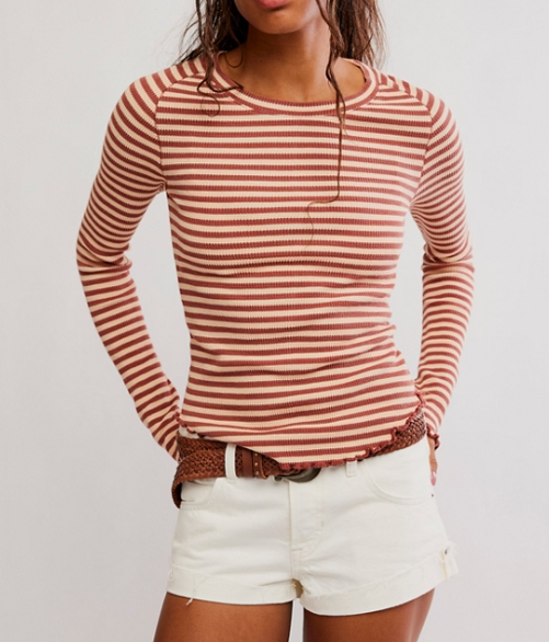 Free People Easy Does It Striped Tee