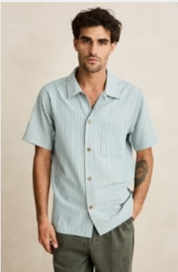 Rhythm Seersucker Stripe Short Sleeve Shirt