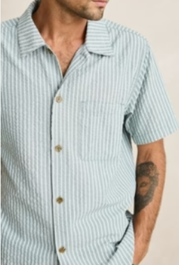 Rhythm Seersucker Stripe Short Sleeve Shirt