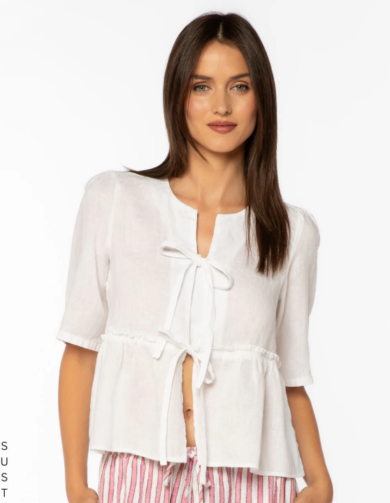 Velvet Heart Bevie Linen Tie Front Top