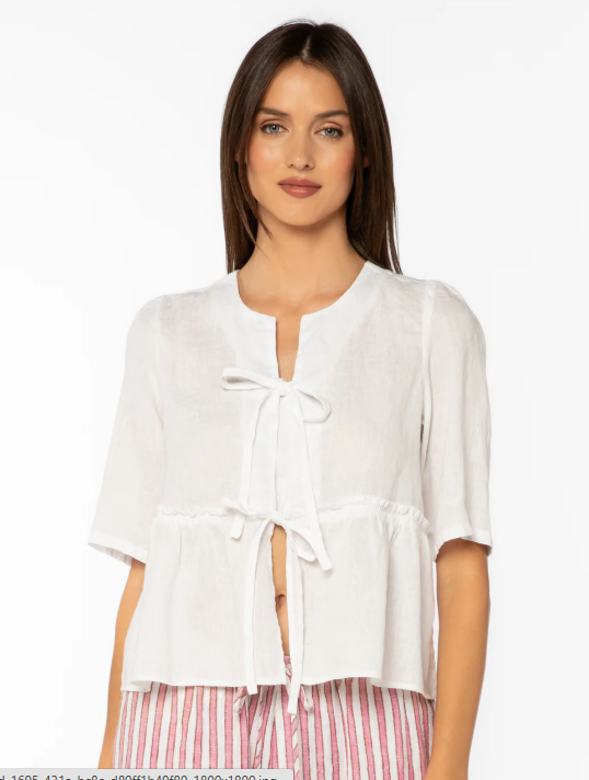 Velvet Heart Bevie Linen Tie Front Top