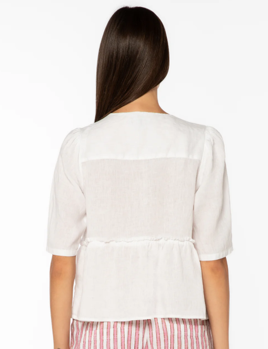 Velvet Heart Bevie Linen Tie Front Top