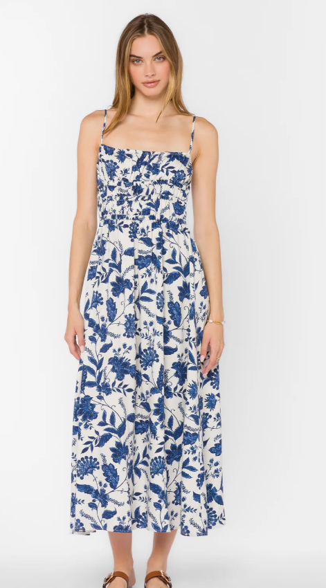Velvet Heart Tanella Blue Floral Midi Dress
