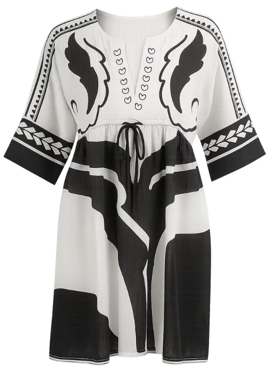 Another Love Ariel Printed Black & White Mini Dress