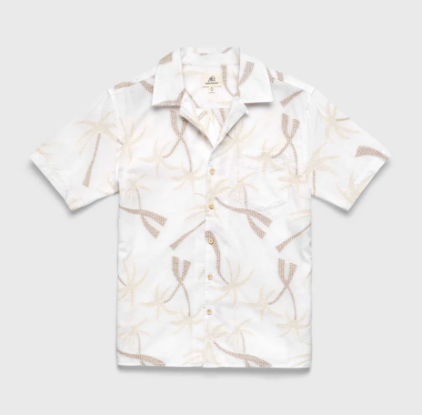 Surfside Mariner Short Sleeve Jacquard Palm Cammp Shirt