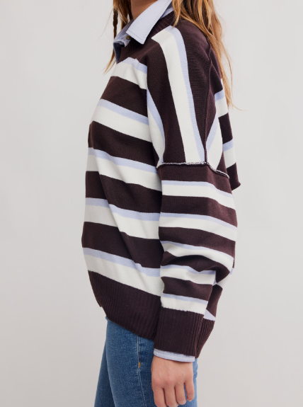 Free People Striped Alma Pullover