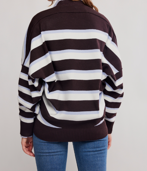 Free People Striped Alma Pullover